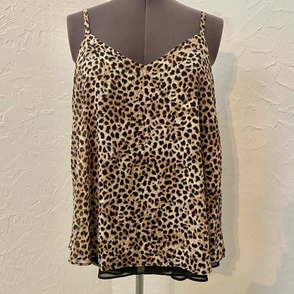 Torrid Leopard Chiffon Double Layered Swing Tank